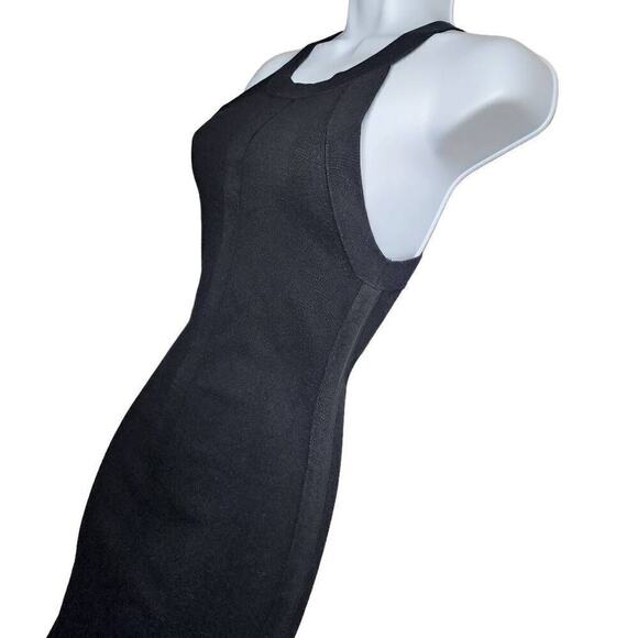BCBGMAXAZRIA Women Dresses, Black Silk Blend Knit Racerback Bodycon Dress, Sz M - Picture 7 of 9